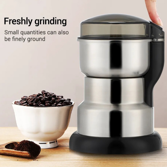 Electric Coffee Grinder in use